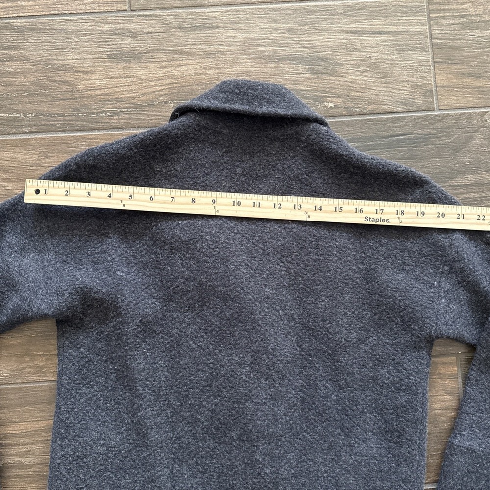 Eileen Fisher Boiled Wool Sweater Coat Women XS Gray 100% Wool Button Front - Picture 7 of 8